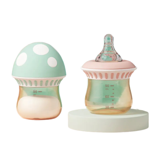 90ml Mushroom Green PPSU Baby Bottle-Anti - Colic, Wide Neck, BPA-Free